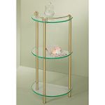 Gatco Glass Spa Taboret, 3 Tier 1/2 Round - Satin Brass