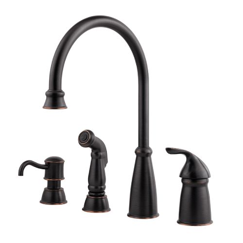 Price Pfister Avalon Single Kitchen Faucet w/Side Spray and Soap Dispenser - Tuscan Bronze - 026-4CBY Best Price