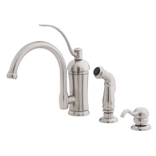 Price Pfister Amherst Single Kitchen Faucet w/Side Spray and Soap Dispenser - Stainless Steel - 034-PHAS Best Price