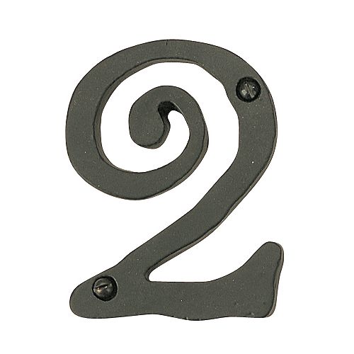 Atlas Homewares 5-1/2 in. Scroll House Number 2 - Black - SCN2L-BL Best Price