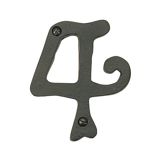 Atlas Homewares 5-1/2 in. Scroll House Number 4 - Black - SCN4L-BL Best Price