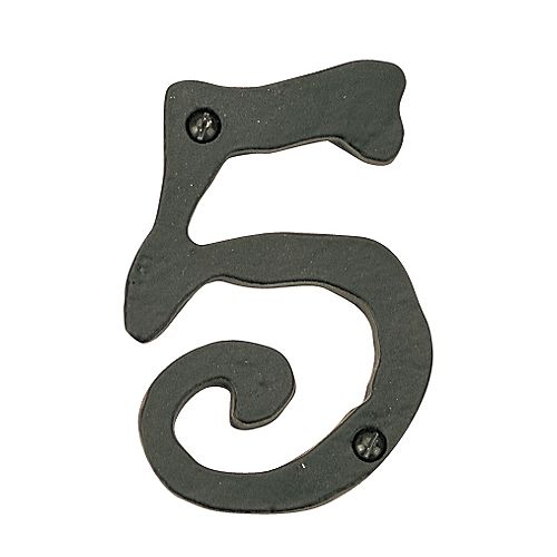 Atlas Homewares 5-1/2 in. Scroll House Number 5 - Black - SCN5L-BL Best Price