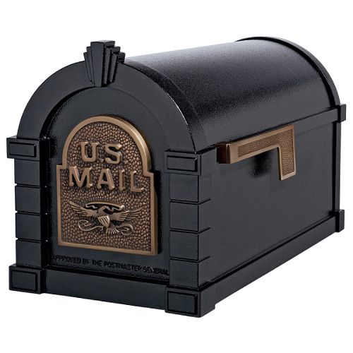 Gaines Keystone Series Mailbox  Black with Antique Bronze - KS-21A Best Price