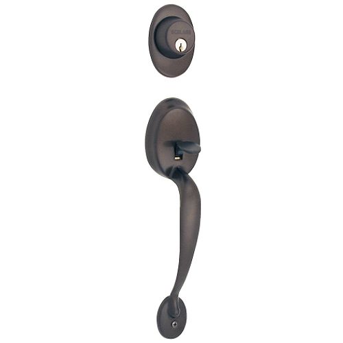 Schlage Exterior Entrance Handleset  Plymouth X Plymouth  Oil Rubbed Bronze - F358 PLY 613 Best Price