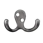 Brainerd Manufacturing Co. Hook, Double Prong Robe - Antique Pewter