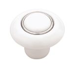 Betsyfieldsdesign Knob, Ceramic Selections Button Insert, 38 mm Diameter - White