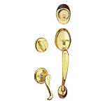 Schlage Plymouth 505 Handleset - Bright Brass Best Price