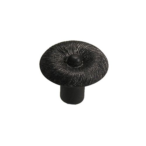 Anne at Home Windswept Large Knob 1-1/2 inch - Black with Steel Wash