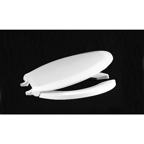 Centoco White Elongated Luxury Plastic Toilet Seat w Open front 
