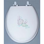 Centoco Sea Shell Embroidered Soft Vinyl Toilet Seat by Sitoa Corporation