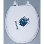Centoco Tropical Fish Sea Shell Embroidered Soft Vinyl Toilet Seat by Sitoa Corporation