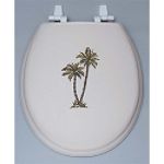 Centoco Palm Tree Embroidered Soft Vinyl Toilet Seat by Sitoa Corporation