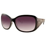 Apostrophe Oversized Rectangle with Laser Etched Temples Sunglasses