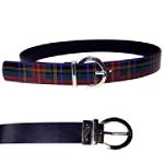 Aimee Lynn Reversible Plaid and Black Belt
