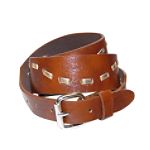 LuLu Weathered Belt with Gold Weave