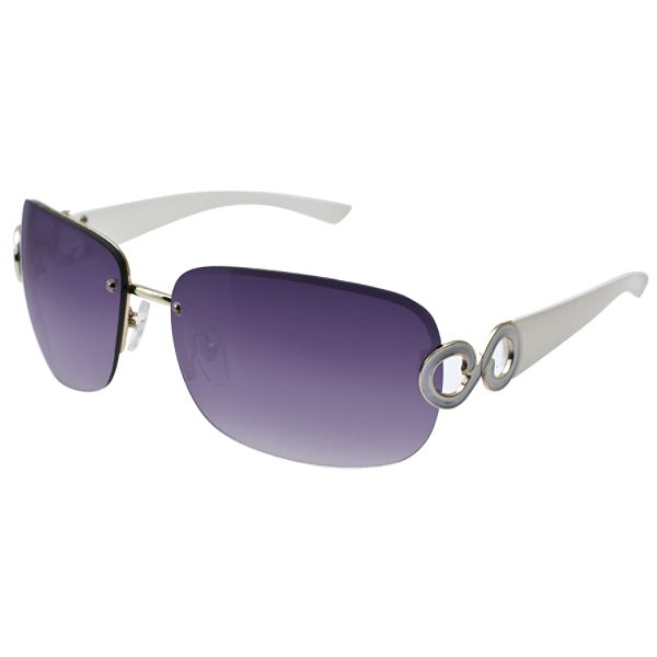 Bella Vita Rimless Sunglass With Enamel Infinity Temple
