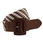 Apostrophe Leather And Fabric Braided Belt