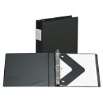 ACCO Standard D-Ring Binder w/Label Holders, 3 in. Cap, 11 in. x 8-1/2 in. Black