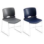 HON Stack Chairs, 19-1/8"W x 21-5/8"D x 30-5/8"H, Navy
