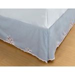 Teller Enterprises Gingham Battenberg Accent Bedskirt Twin Size Blue/White