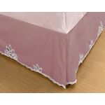 Teller Enterprises Gingham Battenberg Accent Bedskirt Full Size Cherry/White