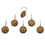 Bahia Truffle Shower Curtain Hooks, Antique Brass