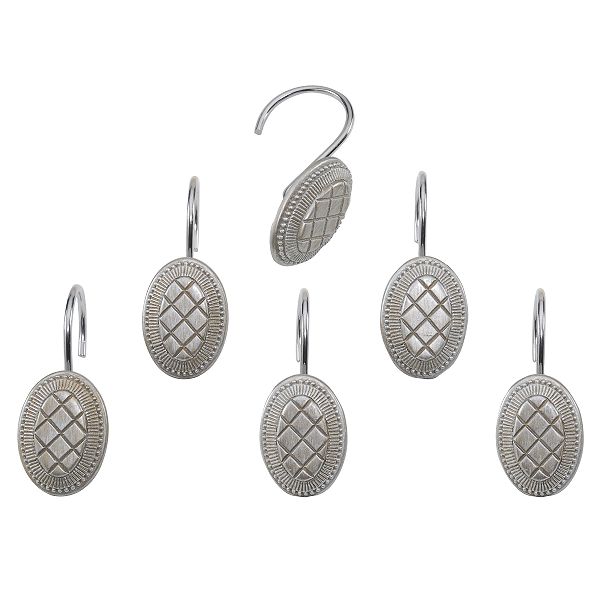 Berkshire Sterling Shower Curtain Hooks - Rustic Stone