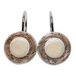 India Ink Encino Shower Curtain Hooks - Brushed Nickel on Gray Marble