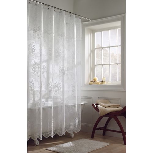  Whole Home Floral Lace Fabric Shower Curtain 