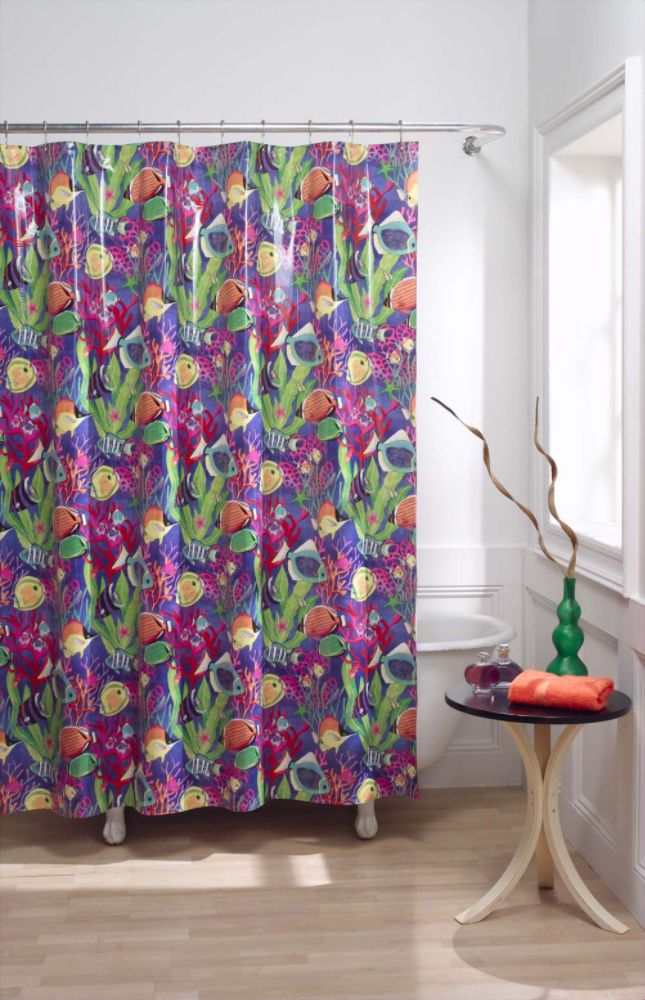Whole Home Ocean Life Vinyl Shower Curtain