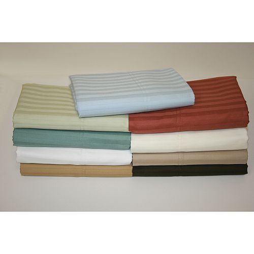 Wrinkle Resistant Standard Choc Woven Stripe 300Tc Pillow Case Pair