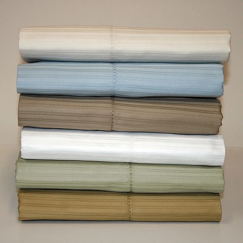 Woven Stripe 400Tc Hemstitch King Pillow Case Pair