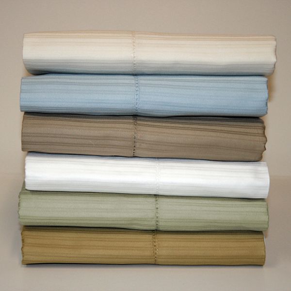 Woven Stripe 400Tc Hemstitch King Pillow Case Pair