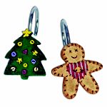 Blonder Home Gingerbread House Set of 12 Shower Curtain Hooks