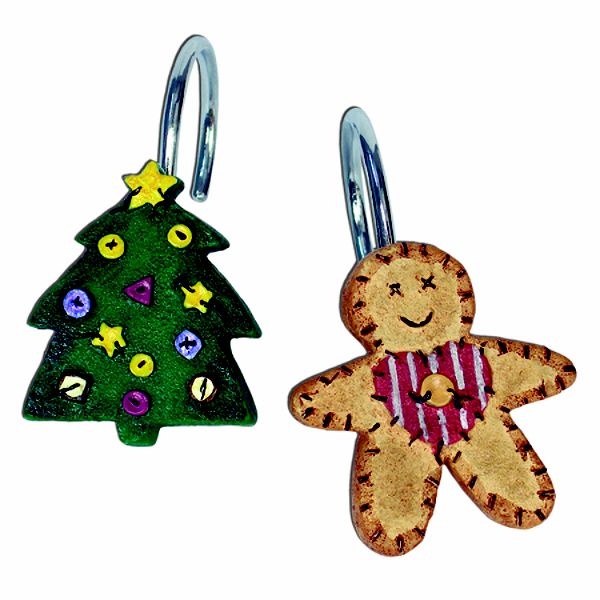 Blonder Home Gingerbread House Set of 12 Shower Curtain Hooks
