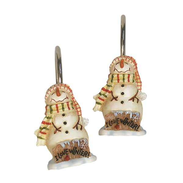 Blonder Home I Love Winter Set of 12 Shower Curtain Hooks
