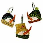 Blonder Home Primitive Snowmen Set of 12 Shower Curtain Hooks