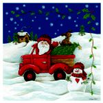 Blonder Home Truckin' with Santa Shower Curtain