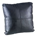 Brentwood Faux Leather Black Pillow