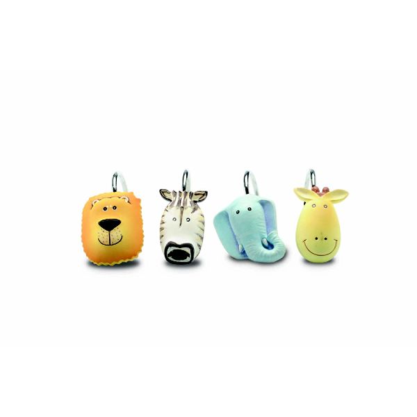 Blonder Home Wild Animals Set of 12 Shower Curtain Hooks