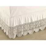 Teller Enterprises Jewel Crochet Accent Bedskirt Queen Size Ecru