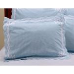 Teller Enterprises Gingham Battenberg Accent Pillow Sham Standard Size Blue/White