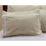 Teller Enterprises Gingham Battenberg Accent Pillow Sham King Size Khaki/White