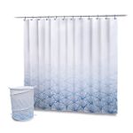 Elite Home Fashions Shower Curtain and Hamper Set