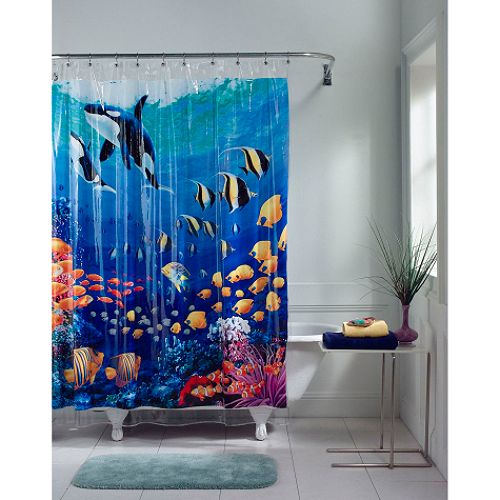 Colormate Barrier Reef PEVA Shower Curtain