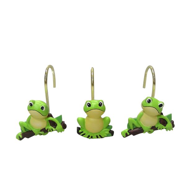  Colormate Leaping Frogs Shower Curtain Hooks 