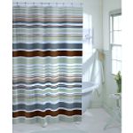 Colormate Horizon Stripe Peva Shower Curtain