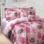 Pink Floral Microfiber Comforter Cover Set

