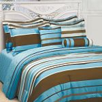 Blue Stripe Microfiber Comforter Cover Set
