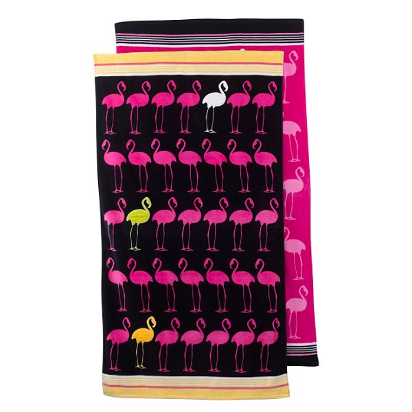  Tropical Escape Reversible Flamingo Beach Towel 